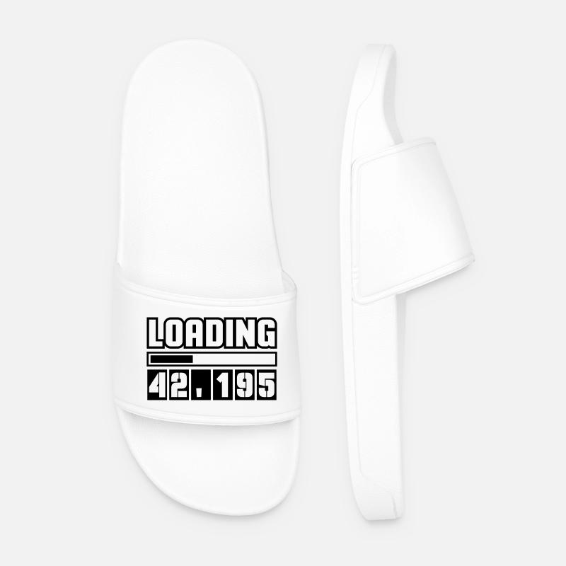 Loading 42,195 Marathon - Männer Badelatschen - Weiß