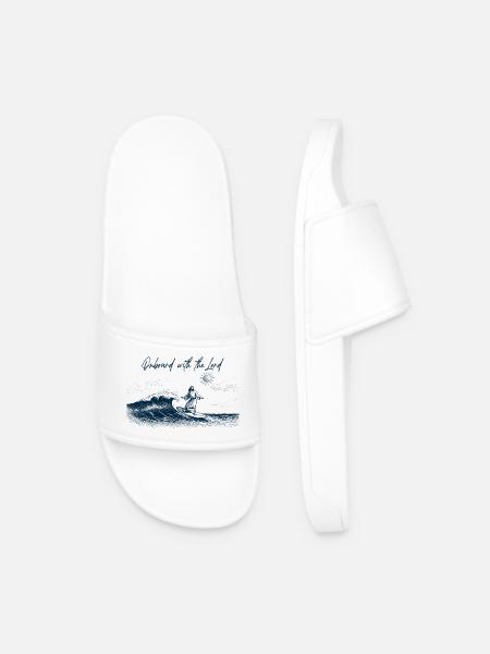 Onboard with the Lord - Men’s Pool Sliders - white