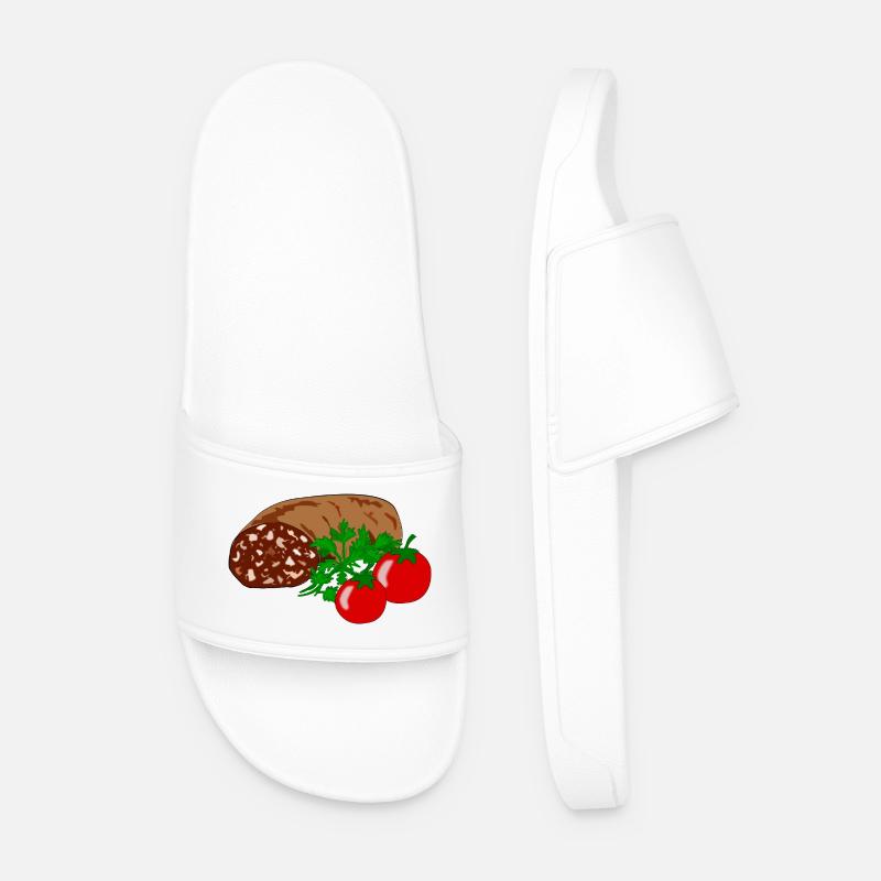 Blutwurst mit Tomate - Männer Badelatschen - Weiß