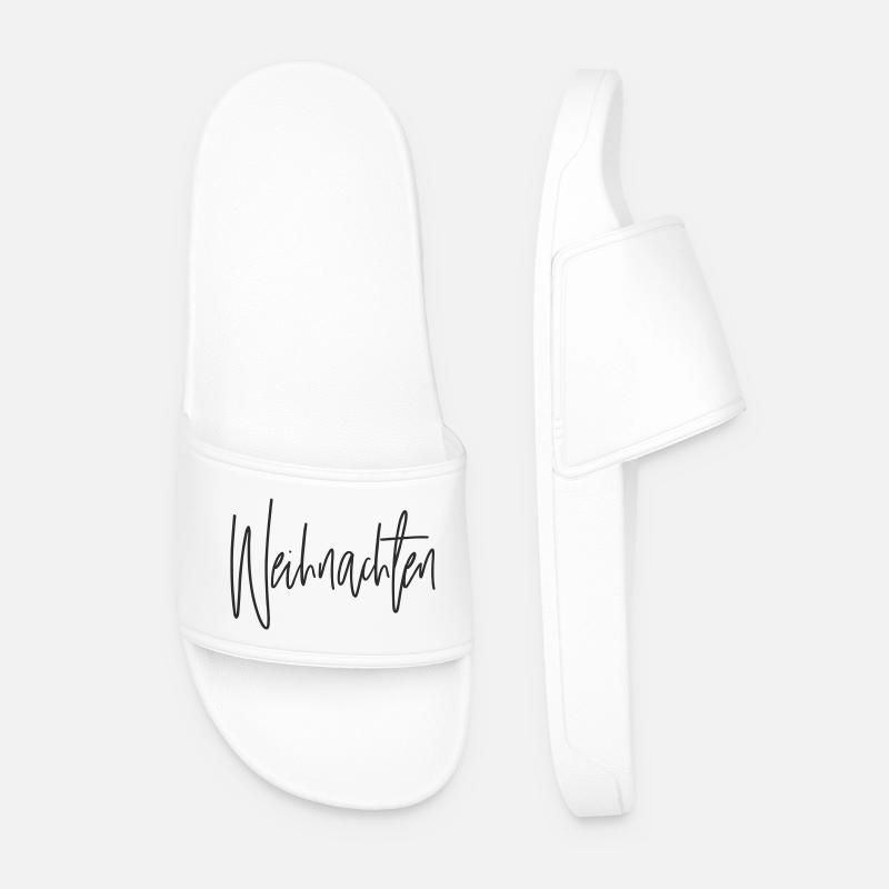 Weihnachten Script Handlettering - Männer Badelatschen - Weiß
