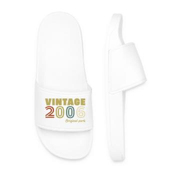 2006 Vintage Retro Birthday Gift - Men’s Pool Sliders - white - Front