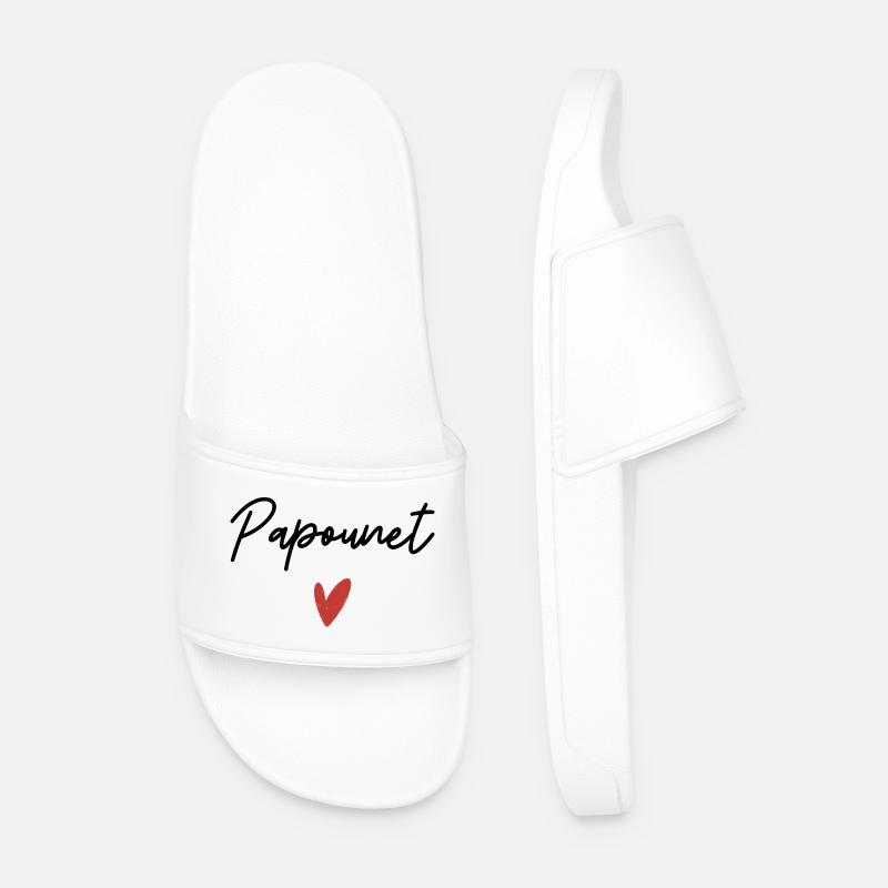 Daddy Heart Gift Idea - Men’s Pool Sliders - white