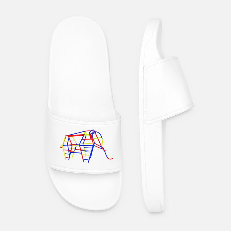 Éléphant grimpeur en RDA - Claquettes Homme - blanc