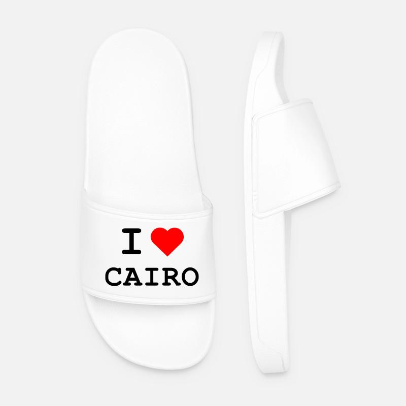 I Love Cairo Herzdesign - Männer Badelatschen - Weiß