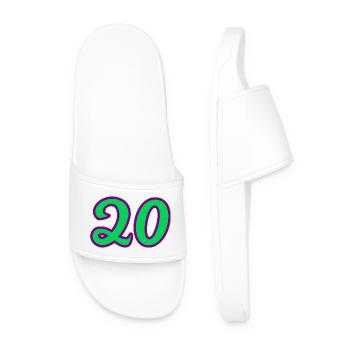 20. 20th ANNIVERSARY. 20 YEARS ANNIVERSARY. 20 YEARS. - Men’s Pool Sliders - white - Front