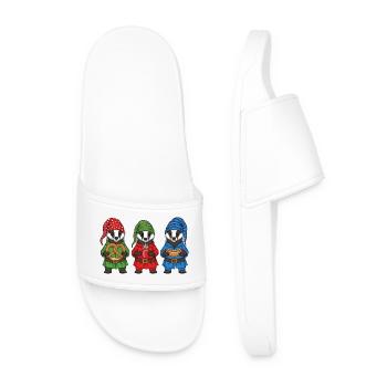 European Badger Merry Christmas Cool Gift - Men’s Pool Sliders - white - Front