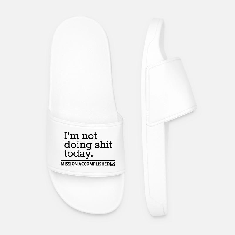 Shit Today – Procrastination Funny Saying Design - Men’s Pool Sliders - white