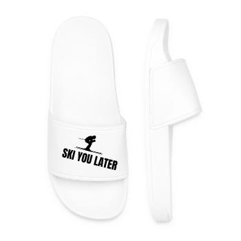 SKI YOU LATER – Funny ski saying - Men’s Pool Sliders - white - Front