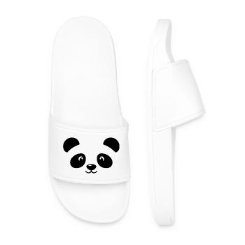 Panda | Big Face Costume Carnival Disguise - Men’s Pool Sliders - white - Front