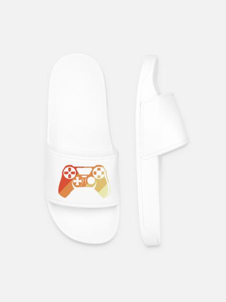 Vintage Gamepad - Men’s Pool Sliders - white