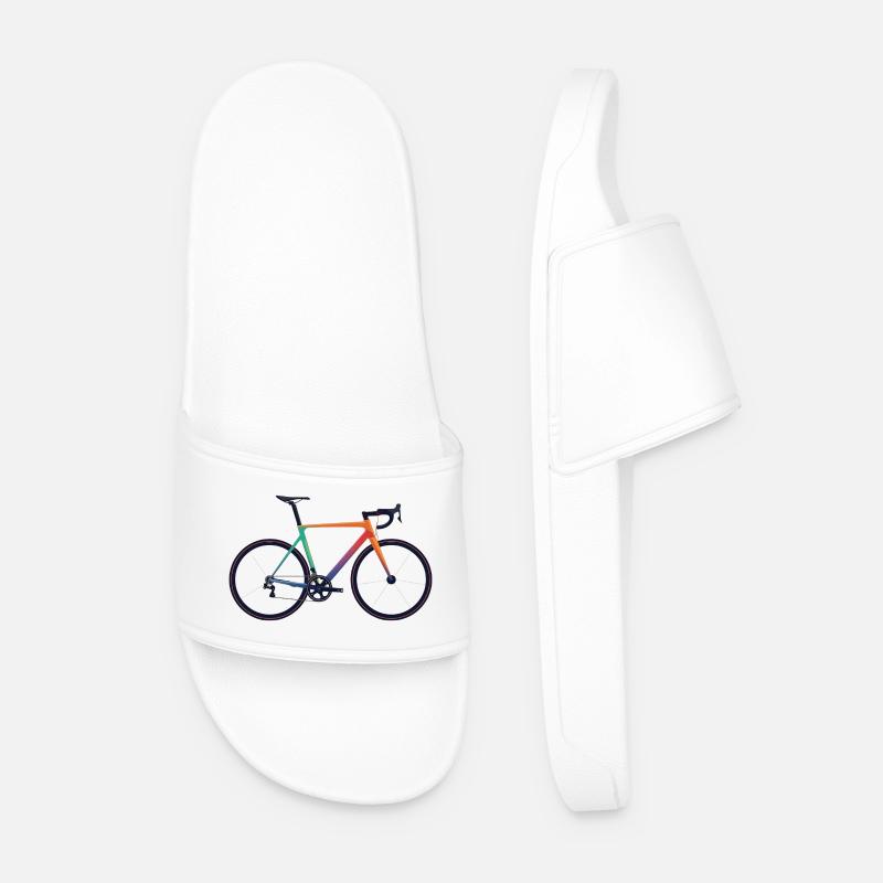 Rennrad_bunt - Männer Badelatschen - Weiß