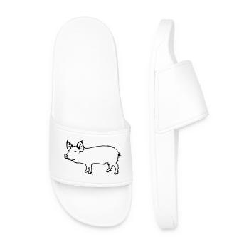 pig - Men’s Pool Sliders - white - Front