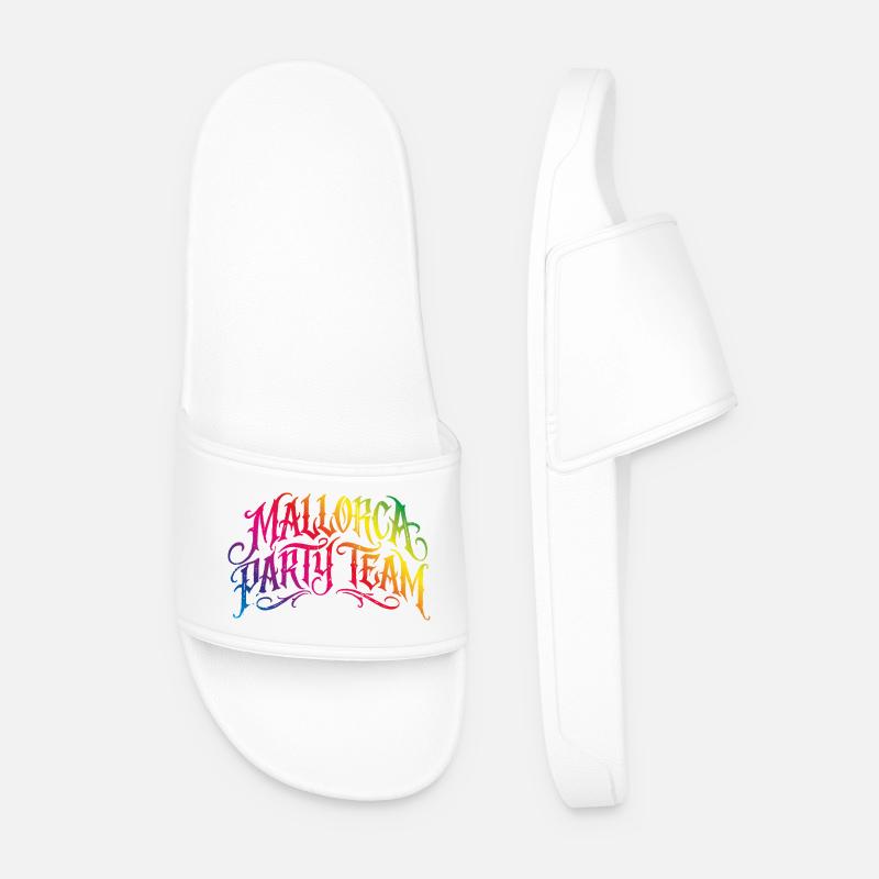 Mallorca Party Team Bunt - Badesandaler til mænd - hvid