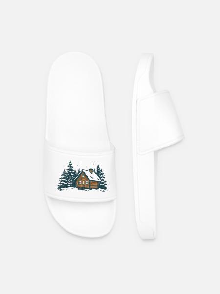 Winterwaldhütte - Männer Badelatschen - Weiß