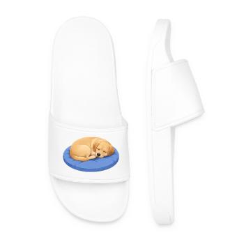 Un chien de dessin animé Labrador Retriever mignon qui se câline - Claquettes Homme - blanc - Devant