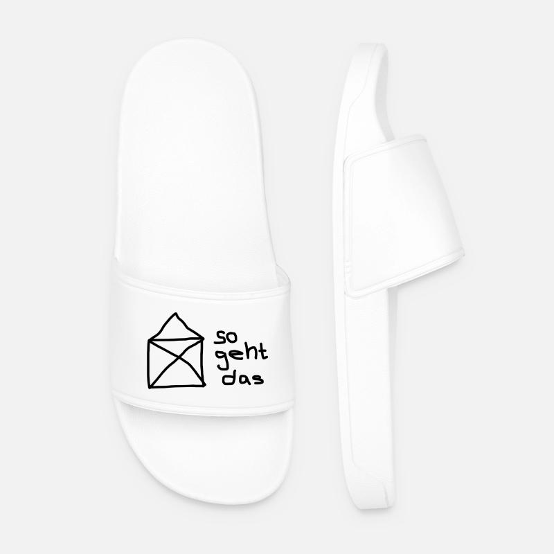 So geht das: Envelope Handlettering - Männer Badelatschen - Weiß