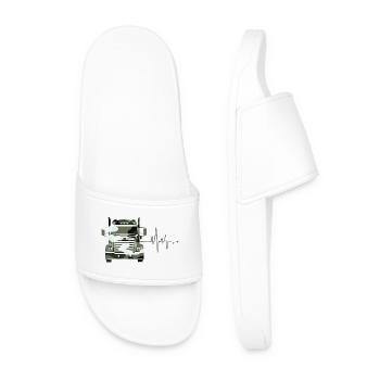 Camouflage Truck - Men’s Pool Sliders - white - Front