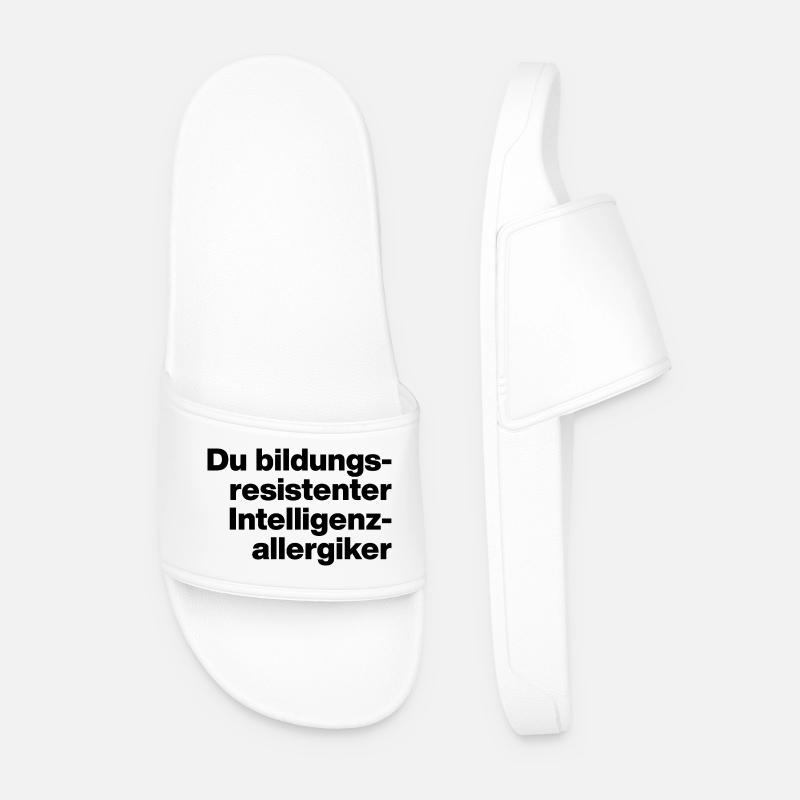 YOU EDUCATION-RESISTANT INTELLIGENCE ALLERGY SUFFERER. - Men’s Pool Sliders - white
