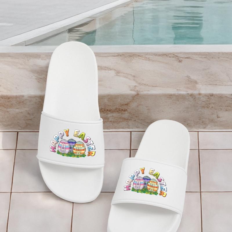 Happy Easter Brick Builder Easter Eggs Bricks Men’s Pool Sliders