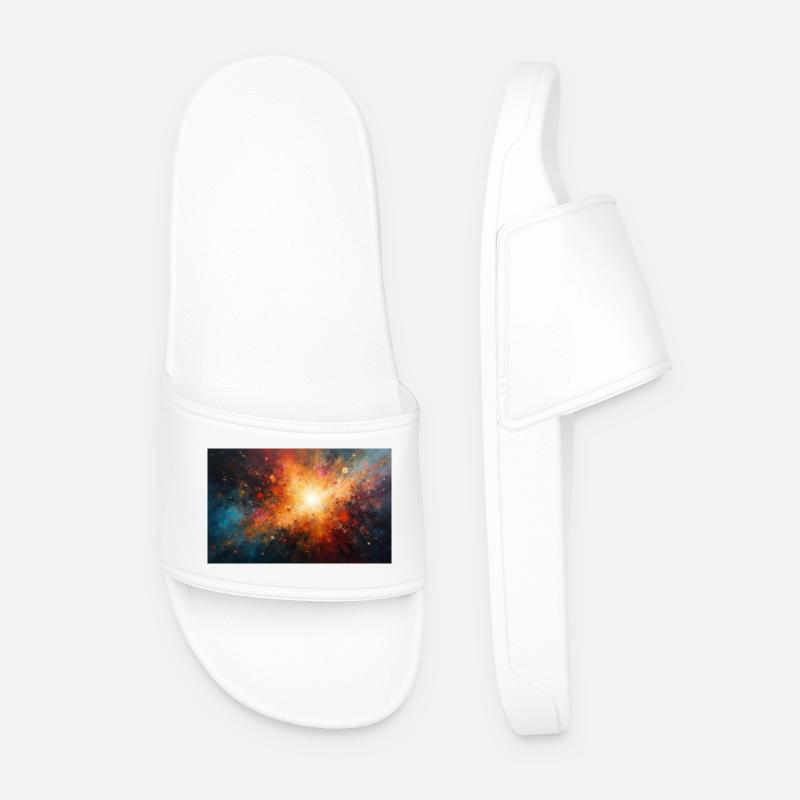 Cosmic Burst Nebula Explosion - Men’s Pool Sliders - white