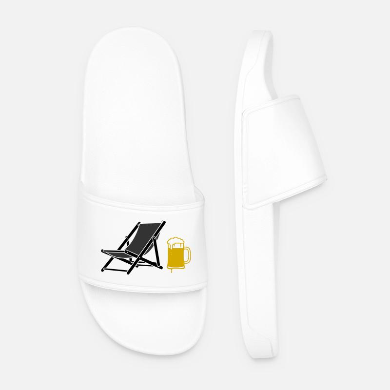 Strandstuhl Bier Farbig Vektor - Männer Badelatschen - Weiß