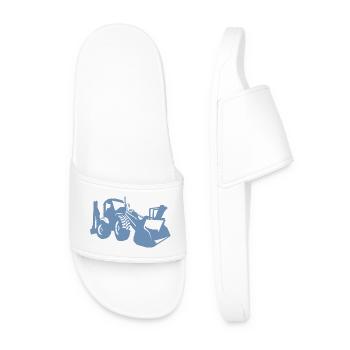 Chargeuse sur pneus d’excavatrice Opérateur d’équipement de construction Silhouette - Claquettes Homme - blanc - Devant