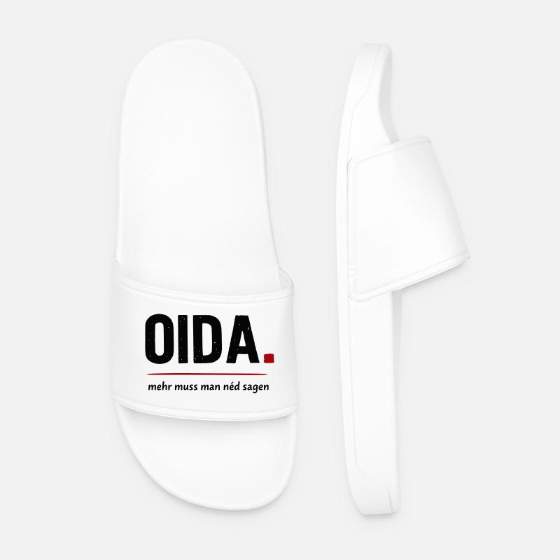 OIDA Logo mit roter Linie - Männer Badelatschen - Weiß