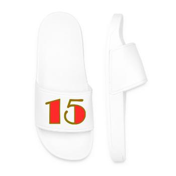 15. 15 YEARS. 15th ANNIVERSARY. 15 YEAR ANNIVERSARY. - Men’s Pool Sliders - white - Front
