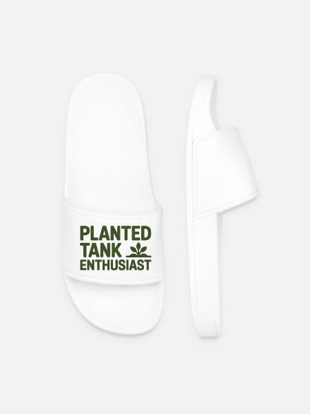 Planted Tank Enthusiast Aquarium Lovers Gift - Men’s Pool Sliders - white