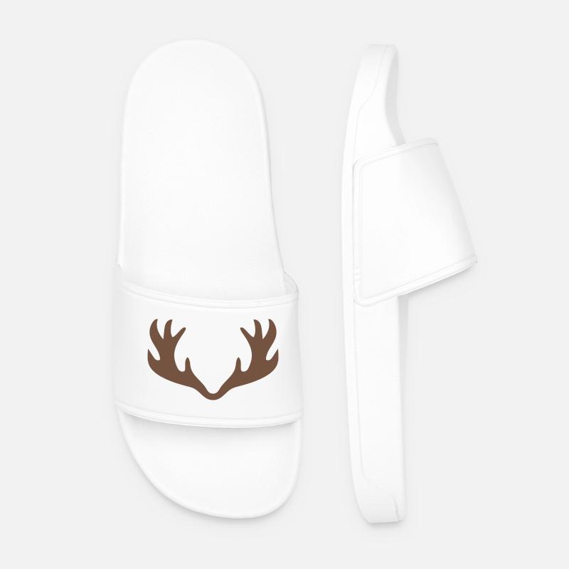 Geweih - Männer Badelatschen - Weiß