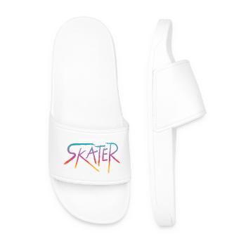 Skater Retro Colorful Gradient Script Street Art - Männer Badelatschen - Weiß - Vorne