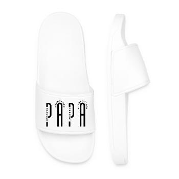Minimalist PAPA - Black Typo Design - Männer Badelatschen - Weiß - Vorne
