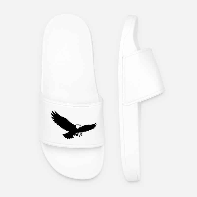 Adler Silhouette Raubvogel Logo - Männer Badelatschen - Weiß