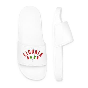 Liguria Italian Flags  - Men’s Pool Sliders - white - Front