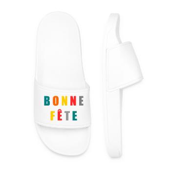 BONNE FÊTE. FÊTE DES MÈRES. FÊTE DES PÈRES. FÊTE - Claquettes Homme - blanc - Devant