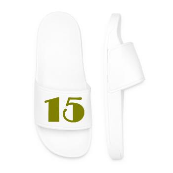 15. 15 YEARS. 15th ANNIVERSARY. 15 YEAR ANNIVERSARY. - Men’s Pool Sliders - white - Front