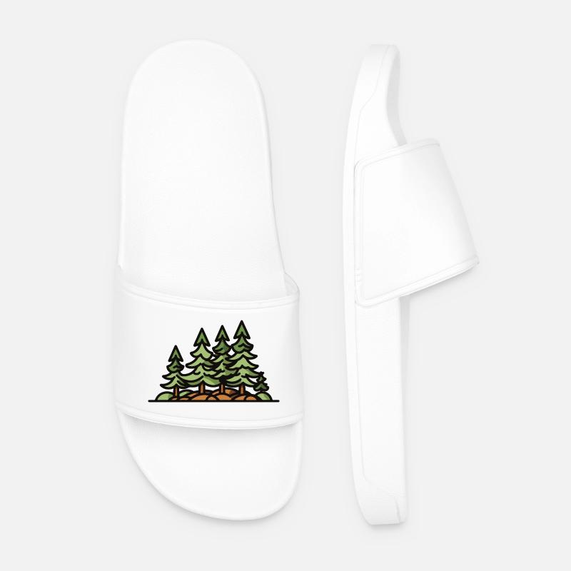 Forest Trees - Men’s Pool Sliders - white