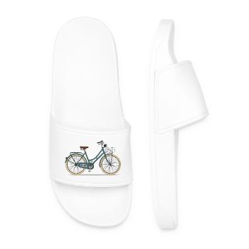 Art rétro de vélo de cruiser urbain - Claquettes Homme - blanc - Devant