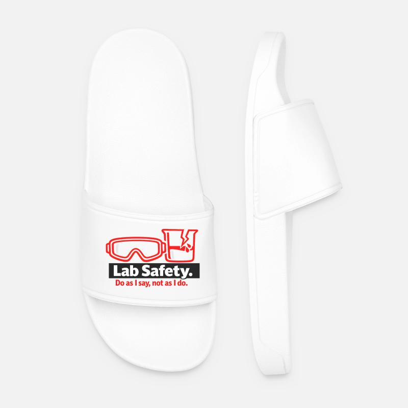Goggles Saying Graphic - Men’s Pool Sliders - white