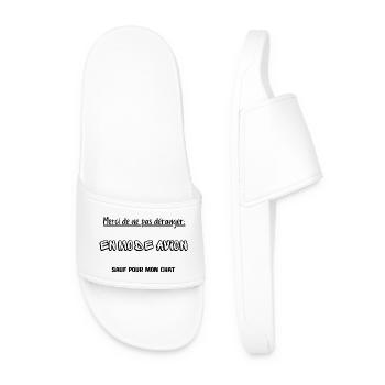 Ne pas déranger: en mode avion sauf pour mon chat. - Claquettes Homme - blanc - Devant