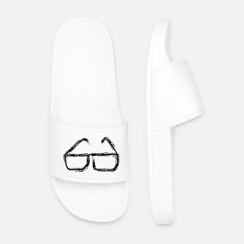 Brille - Männer Badelatschen - Weiß