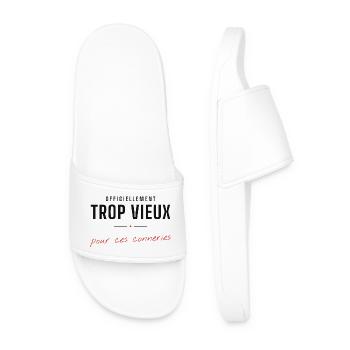 Trop Vieux Humour Français - Claquettes Homme - blanc - Devant