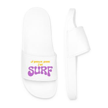 J'ai Surf Violet — Humour surfeur - Claquettes Homme - blanc - Devant