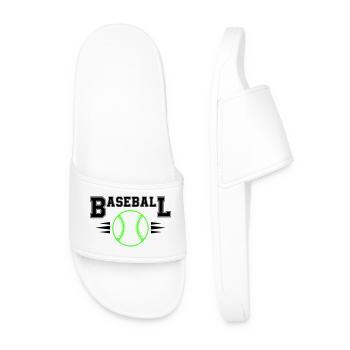 Balle de baseball néon avec points illuminés - Claquettes Homme - blanc - Devant