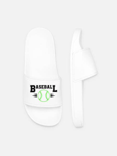 Neon Baseball Ball with Illuminated Stitches - Men’s Pool Sliders - white