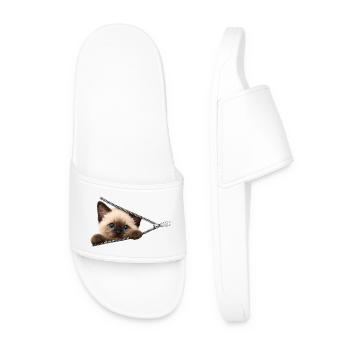 Chat chaton mignon à fermeture éclair - Claquettes Homme - blanc - Devant