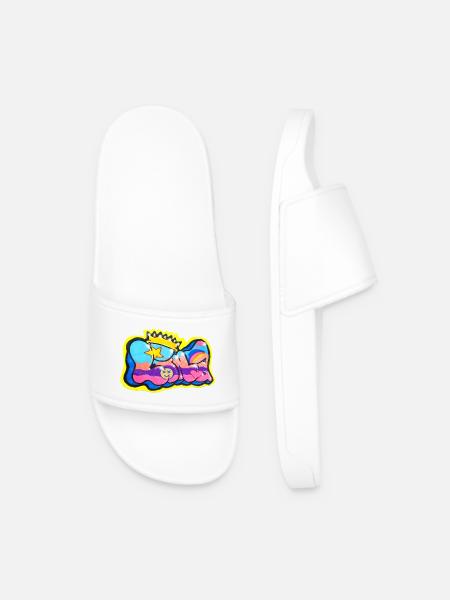 LINA GRAFFITI NAME FOR KID - Claquettes Homme - blanc