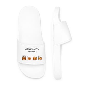 Noble whisky design for real connoisseurs. Minimalist - Men’s Pool Sliders - white - Front