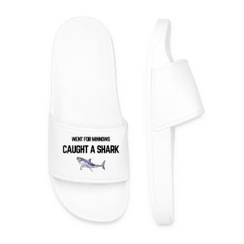 Went For Minnows Caught A Shark - Men’s Pool Sliders - white - Front
