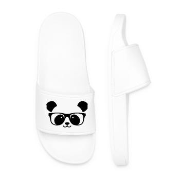 Un panda mignon avec des lunettes de nerd - Claquettes Homme - blanc - Devant